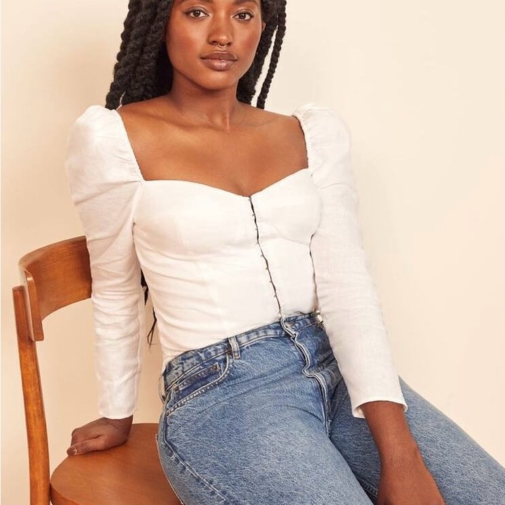 Reformation Top linen Size 2